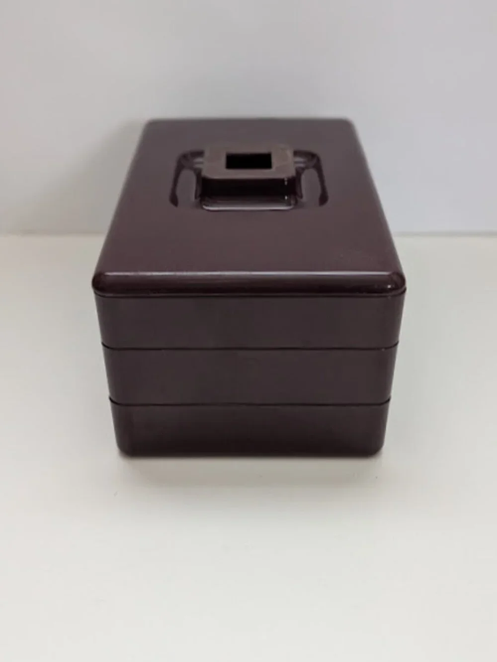 Vintage Tupperware Brown 3 Tier Stackable Jewelry Craft Organizer Box